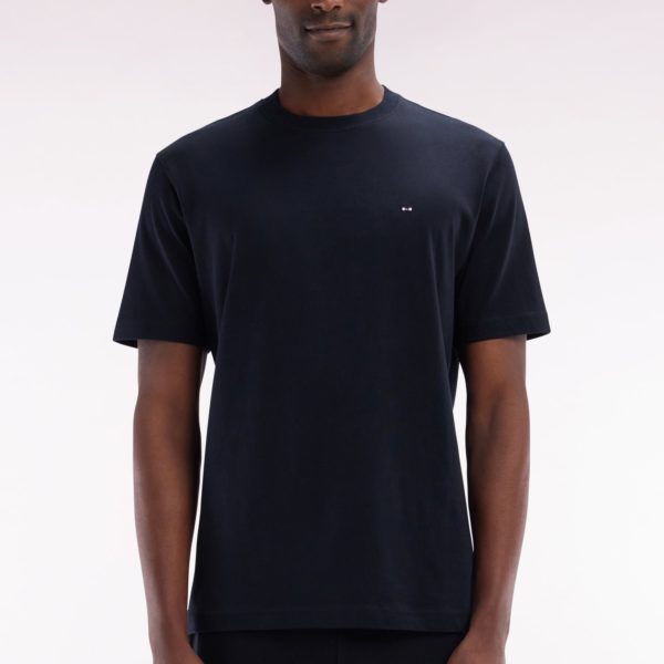 T-shirt En Coton Pima Noir Broderie Dos Coupe Droite Eden Park