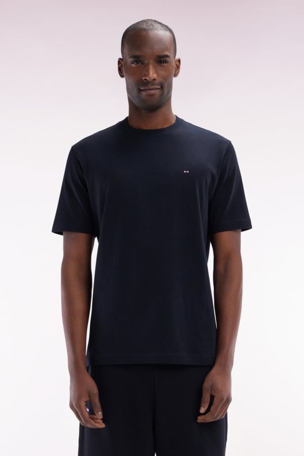 T-shirt En Coton Pima Noir Broderie Dos Coupe Droite Eden Park