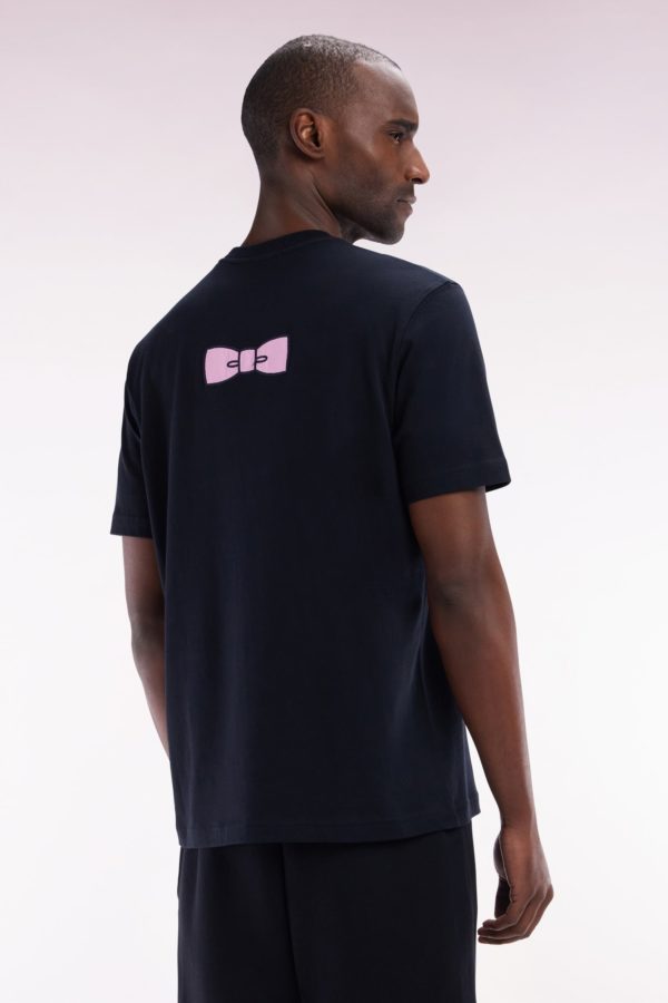 T-shirt En Coton Pima Noir Broderie Dos Coupe Droite Eden Park – Image 3