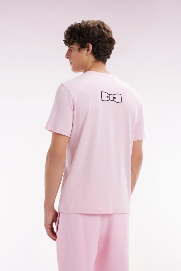 T-shirt En Coton Pima Rose Pâle Broderie Dos Coupe Droite Eden Park – Image 2