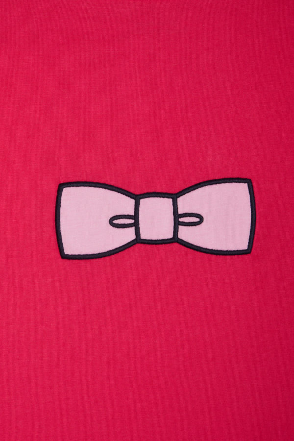 T-shirt En Coton Pima Fuchsia Broderie Dos Coupe Droite Eden Park – Image 5