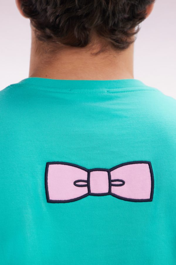 T-shirt En Coton Pima Vert Broderie Dos Coupe Droite Eden Park – Image 4