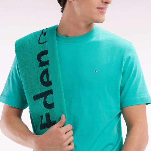 T-shirt En Coton Pima Vert Broderie Dos Coupe Droite Eden Park