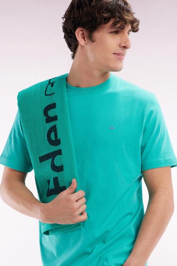 T-shirt En Coton Pima Vert Broderie Dos Coupe Droite Eden Park – Image 2