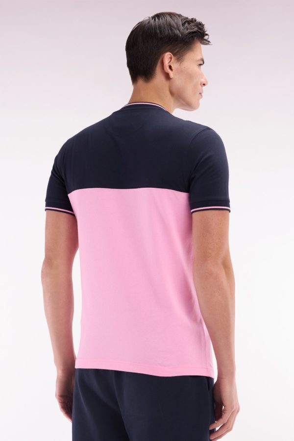 T-shirt Brodé En Coton Bicolore Rose Coupe Droite Eden Park – Image 3