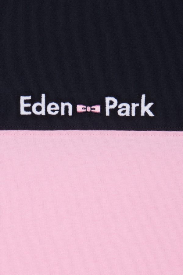 T-shirt Brodé En Coton Bicolore Rose Coupe Droite Eden Park – Image 5