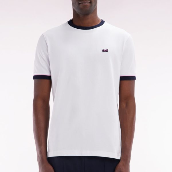 T-shirt En Coton Blanc Broderie Et Badge Nœud Papillon Coupe Droite Eden Park