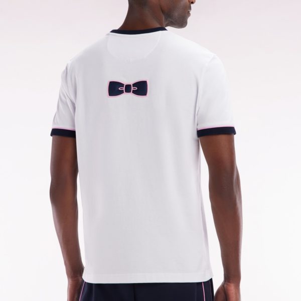 T-shirt En Coton Blanc Broderie Et Badge Nœud Papillon Coupe Droite Eden Park