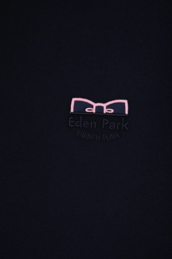 T-shirt Bicolore En Coton Marine Broderie Eden Park French Flair Coupe Droite Eden Park – Image 5