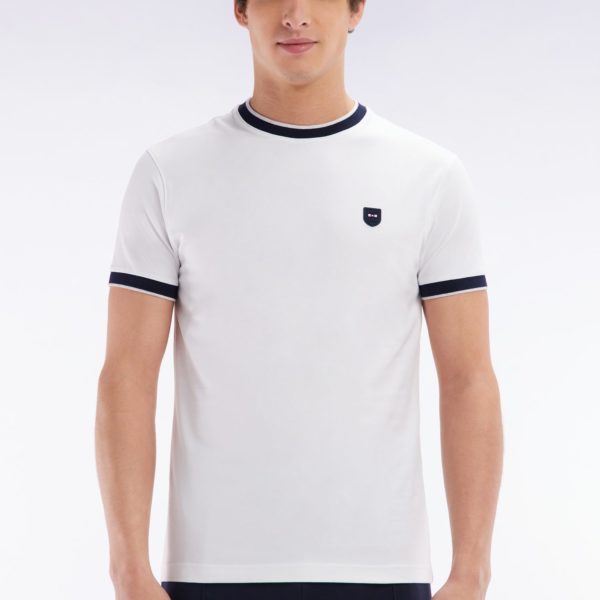 T-shirt En Coton Stretch Blanc Coupe Ajustée Eden Park