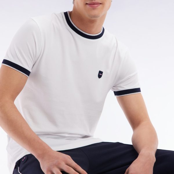 T-shirt En Coton Stretch Blanc Coupe Ajustée Eden Park