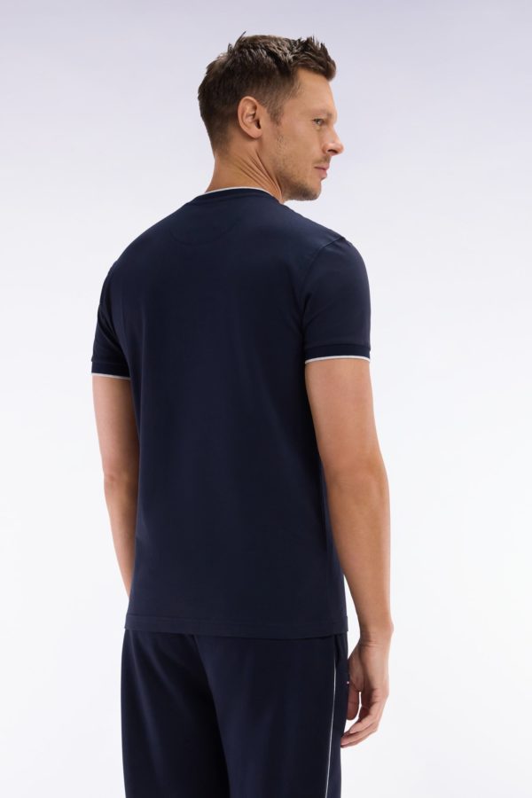 T-shirt En Coton Stretch Marine Coupe Ajustée Eden Park – Image 3