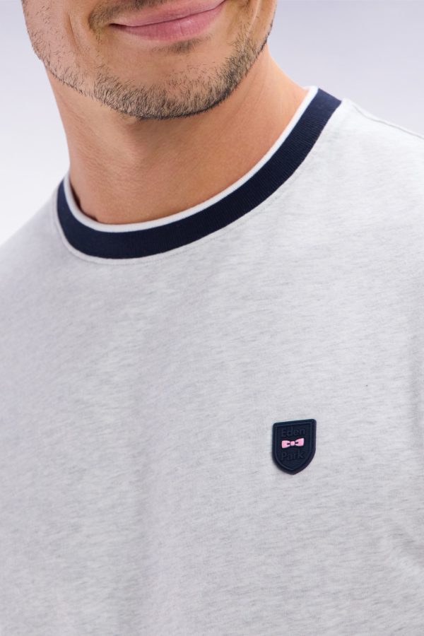 T-shirt En Coton Stretch Gris Coupe Ajustée Eden Park – Image 4