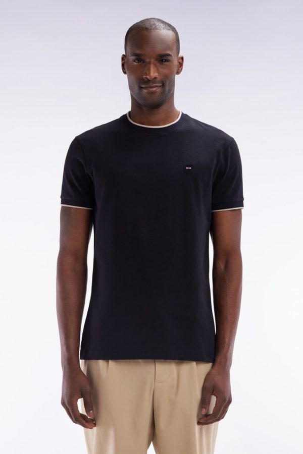 T-shirt En Coton Stretch Noir Coupe Ajustée Eden Park