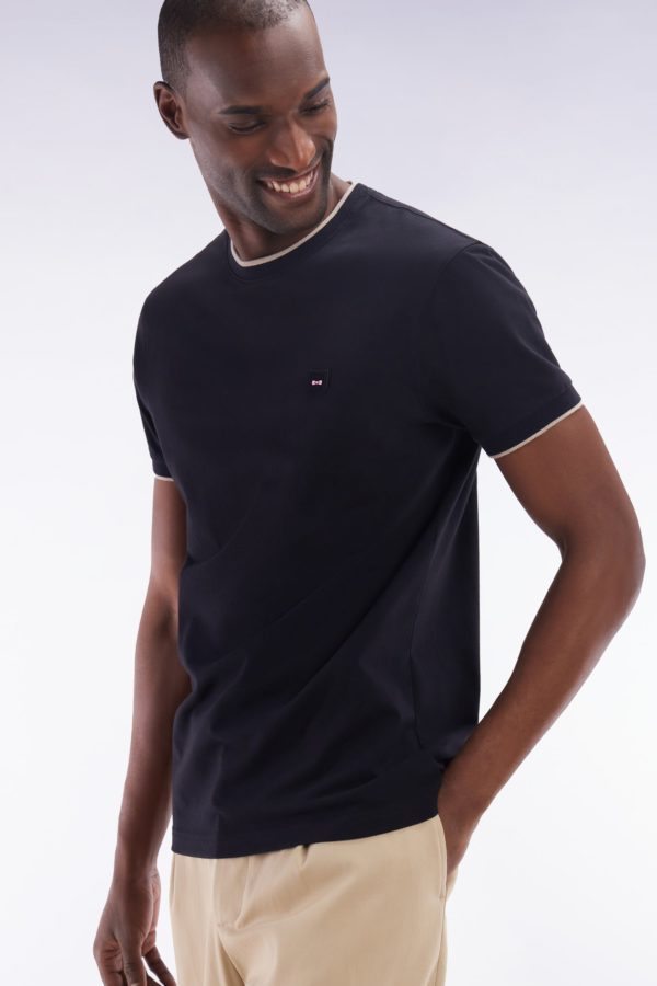T-shirt En Coton Stretch Noir Coupe Ajustée Eden Park – Image 2