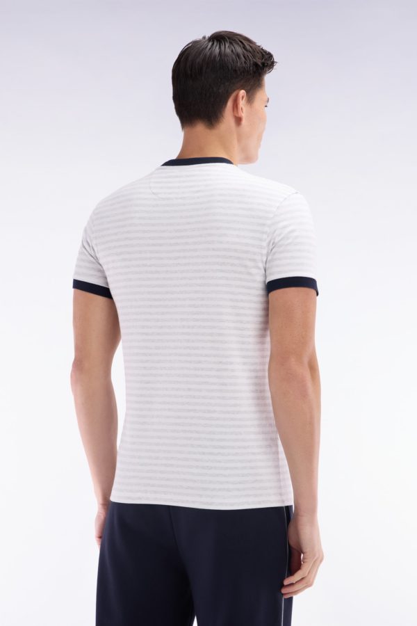 T-shirt En Coton Stretch Rayé Gris Coupe Ajustée Eden Park – Image 3