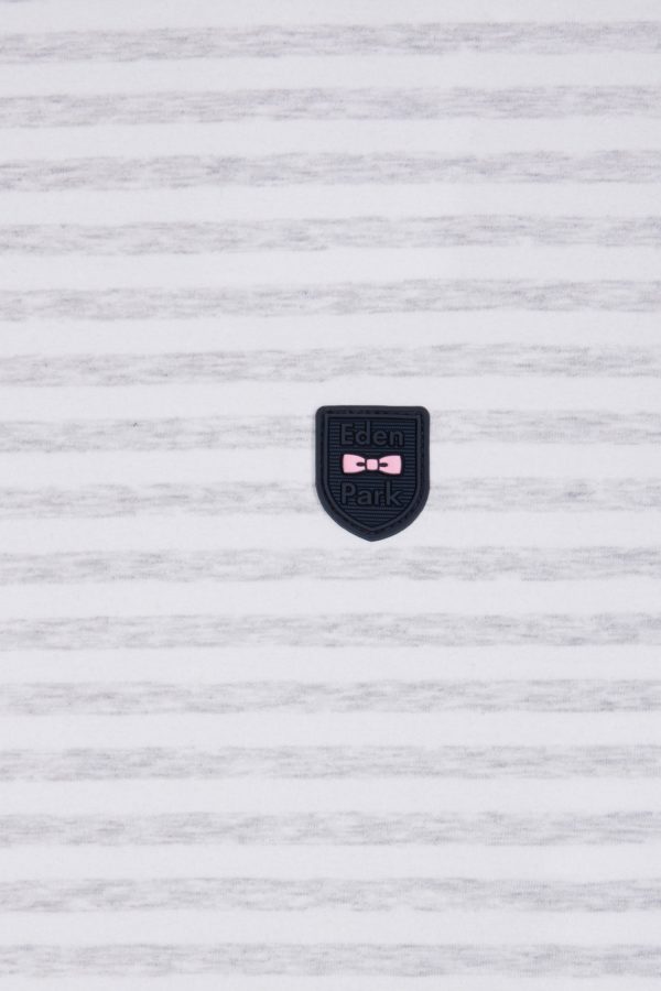 T-shirt En Coton Stretch Rayé Gris Coupe Ajustée Eden Park – Image 5