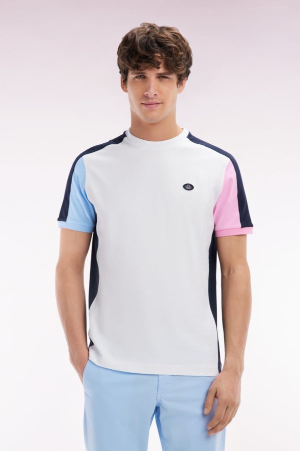 T-shirt Colorblock En Coton Blanc Coupe Droite Eden Park