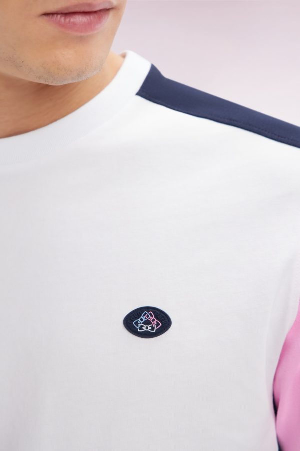 T-shirt Colorblock En Coton Blanc Coupe Droite Eden Park – Image 4