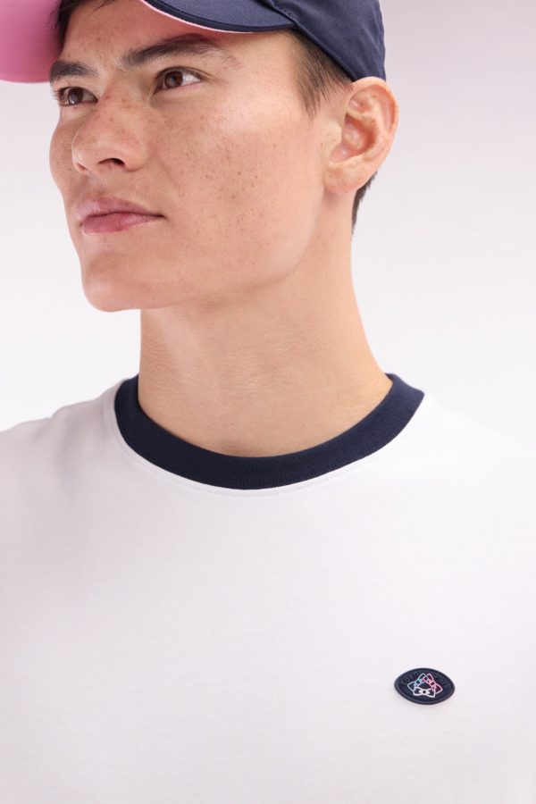 T-shirt Colorblock Brodé En Coton Blanc Coupe Droite Eden Park – Image 3