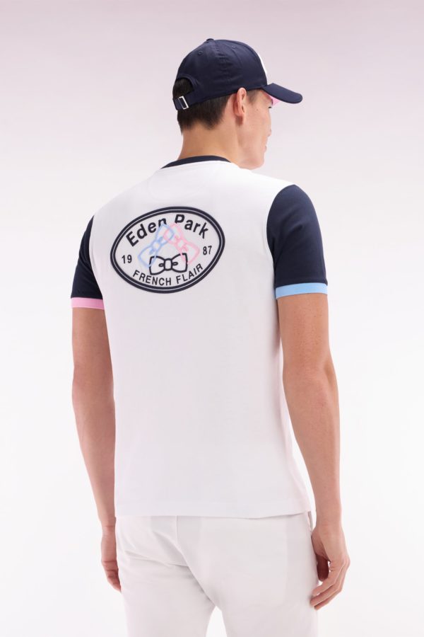 T-shirt Colorblock Brodé En Coton Blanc Coupe Droite Eden Park – Image 4