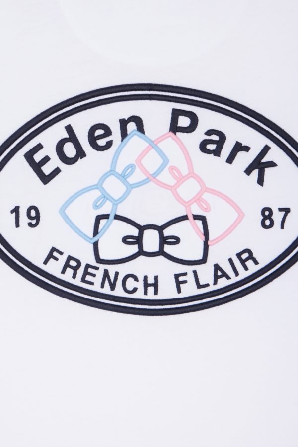 T-shirt Colorblock Brodé En Coton Blanc Coupe Droite Eden Park – Image 5