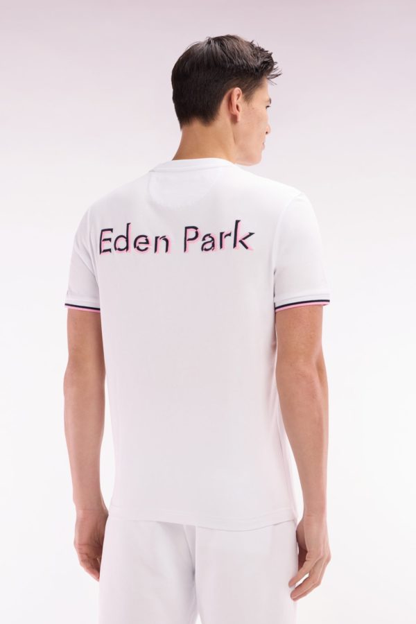 T-shirt En Coton Blanc À Broderies Bicolores Coupe Décontractée Eden Park – Image 3