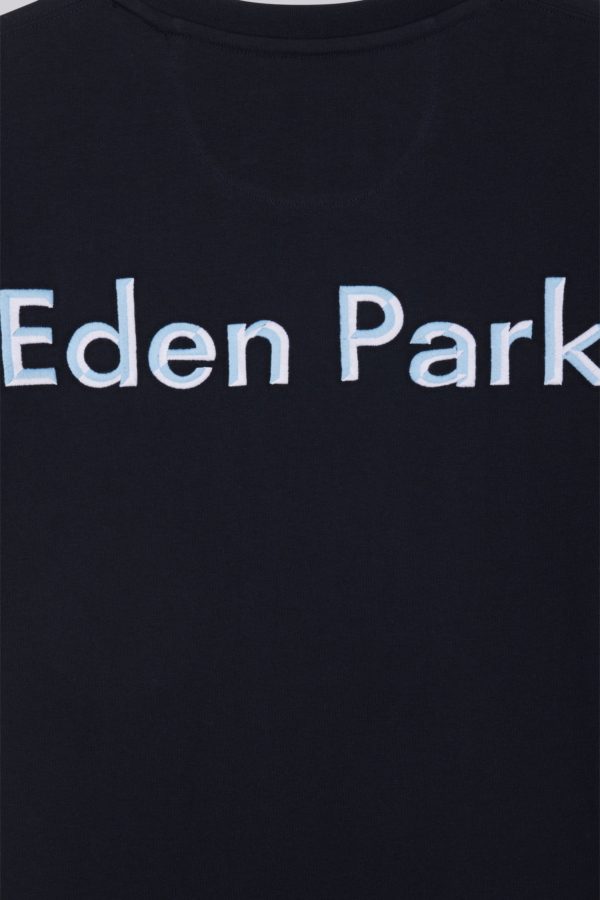 T-shirt En Coton Marine À Broderies Bicolores Coupe Décontractée Eden Park – Image 5