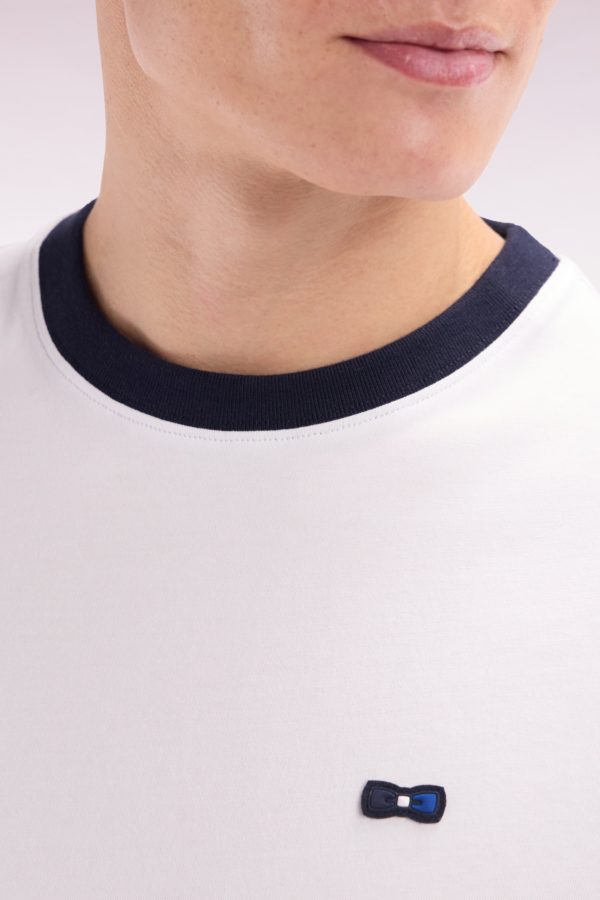 T-shirt En Coton Blanc Broderie Dos Coupe Droite Eden Park – Image 4