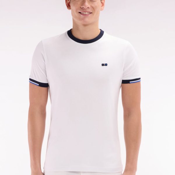 T-shirt En Coton Blanc Broderie Dos Coupe Droite Eden Park
