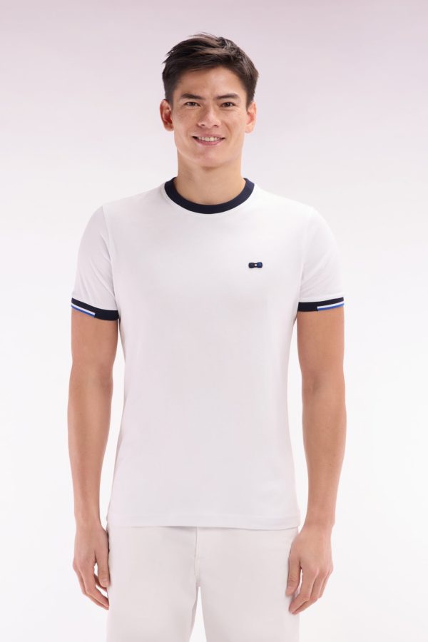 T-shirt En Coton Blanc Broderie Dos Coupe Droite Eden Park