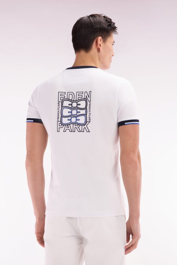 T-shirt En Coton Blanc Broderie Dos Coupe Droite Eden Park – Image 3