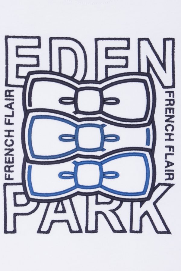 T-shirt En Coton Blanc Broderie Dos Coupe Droite Eden Park – Image 5