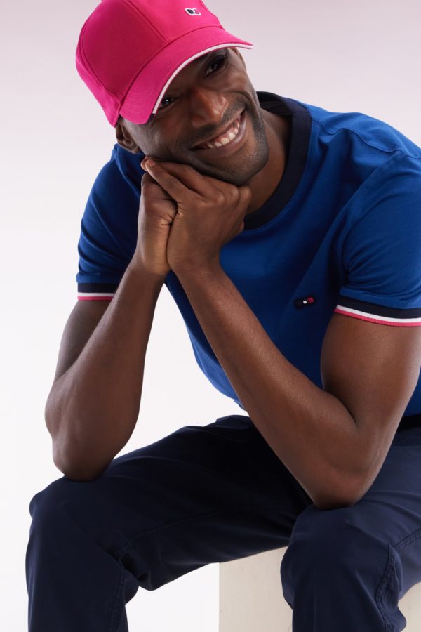 T-shirt En Coton Bleu Broderie Dos Coupe Droite Eden Park – Image 2