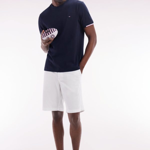 T-shirt En Coton Marine Broderie Dos Coupe Droite Eden Park