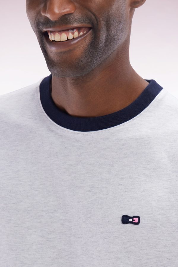 T-shirt En Coton Gris Broderie Dos Coupe Droite Eden Park – Image 4
