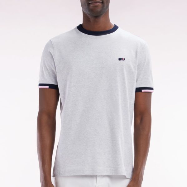 T-shirt En Coton Gris Broderie Dos Coupe Droite Eden Park