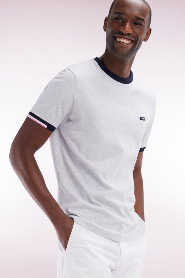 T-shirt En Coton Gris Broderie Dos Coupe Droite Eden Park – Image 2