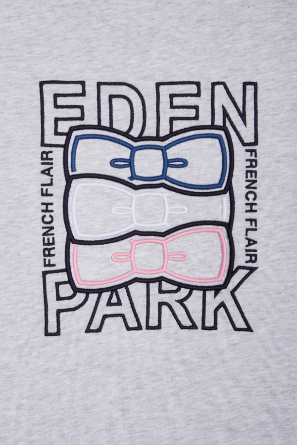 T-shirt En Coton Gris Broderie Dos Coupe Droite Eden Park – Image 5