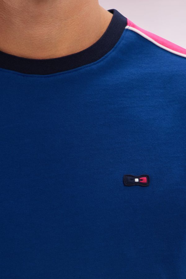T-shirt En Coton Bleu Foncé Broderie Dos Et Découpes Coupe Droite Eden Park – Image 4