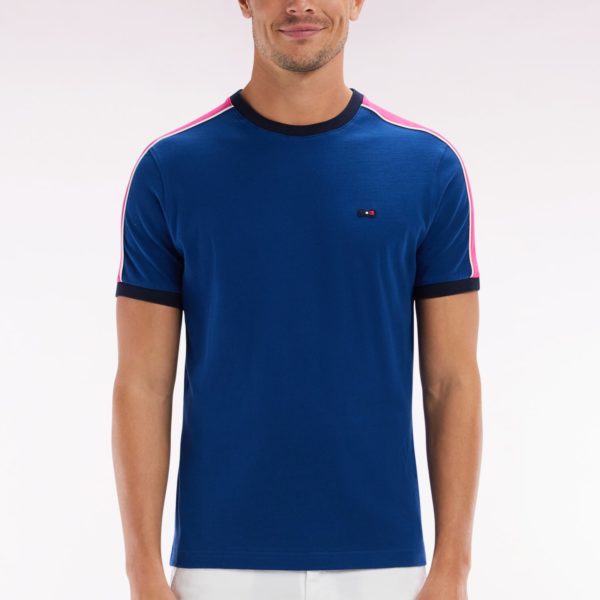 T-shirt En Coton Bleu Foncé Broderie Dos Et Découpes Coupe Droite Eden Park