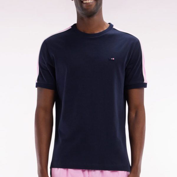 T-shirt En Coton Marine Broderie Dos Et Découpes Coupe Droite Eden Park