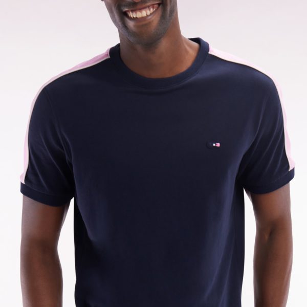 T-shirt En Coton Marine Broderie Dos Et Découpes Coupe Droite Eden Park