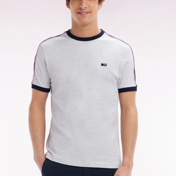 T-shirt En Coton Gris Broderie Dos Et Découpes Coupe Droite Eden Park