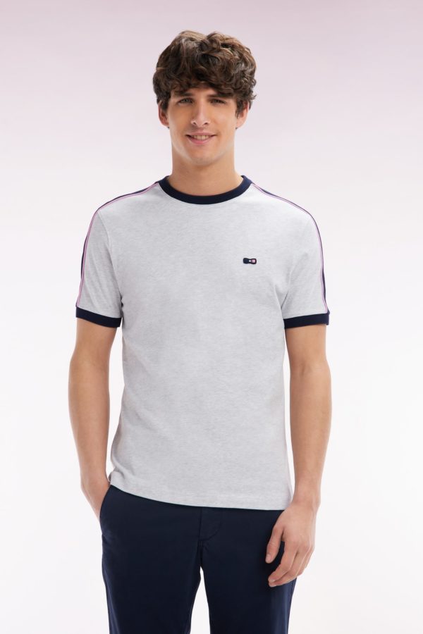 T-shirt En Coton Gris Broderie Dos Et Découpes Coupe Droite Eden Park
