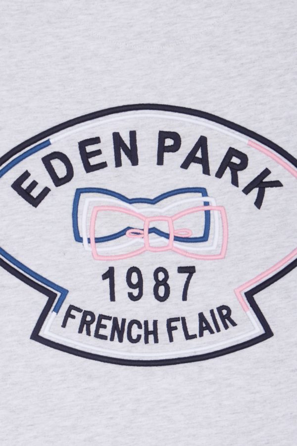 T-shirt En Coton Gris Broderie Dos Et Découpes Coupe Droite Eden Park – Image 5