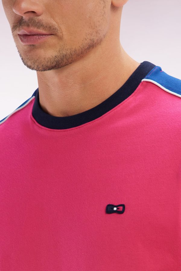 T-shirt En Coton Fuchsia Broderie Dos Et Découpes Coupe Droite Eden Park – Image 4