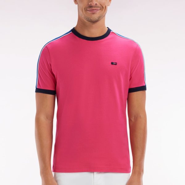 T-shirt En Coton Fuchsia Broderie Dos Et Découpes Coupe Droite Eden Park