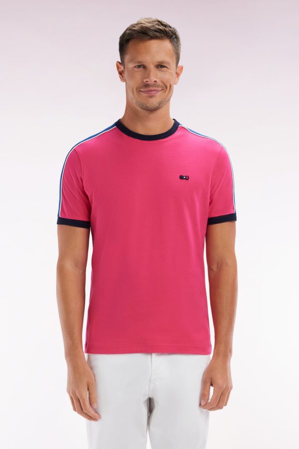 T-shirt En Coton Fuchsia Broderie Dos Et Découpes Coupe Droite Eden Park