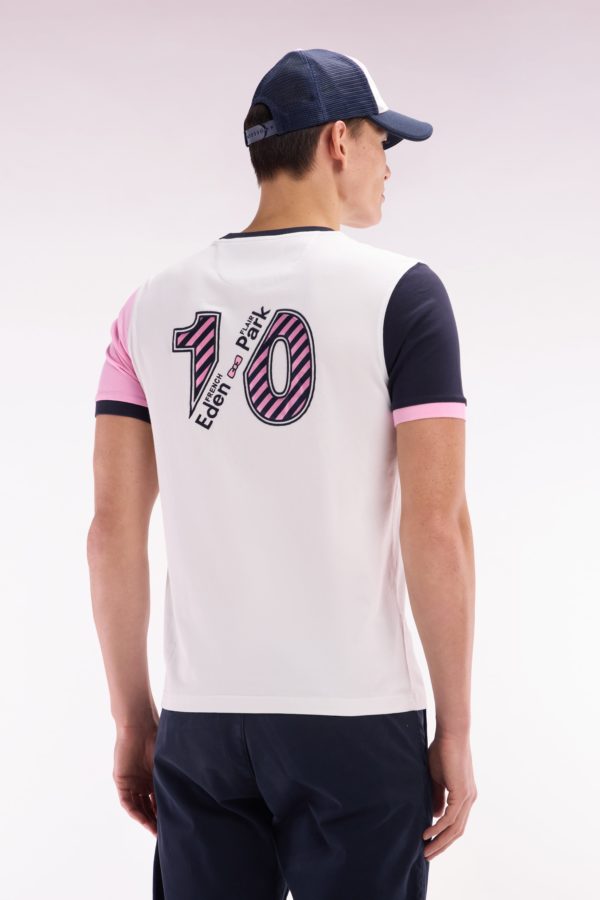 T-shirt Colorblock En Coton Blanc Broderie 10 Coupe Droite Eden Park – Image 2